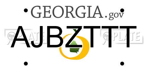 AJBZTTT Georgia License Plate