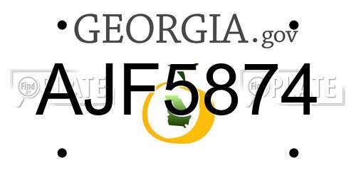 AJF5874 Georgia License Plate