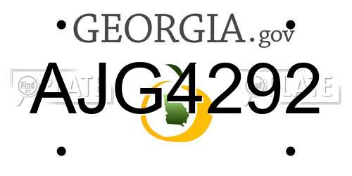 AJG4292 Georgia License Plate
