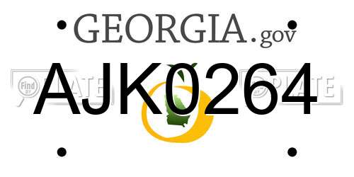 AJK0264 Georgia License Plate