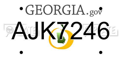 AJK7246 Georgia License Plate