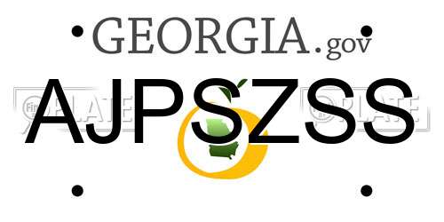 AJPSZSS Georgia License Plate
