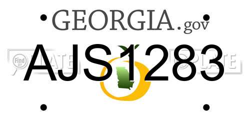 AJS1283 Georgia License Plate