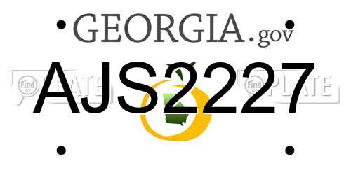 AJS2227 Georgia License Plate