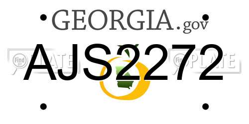 AJS2272 Georgia License Plate