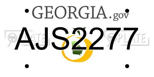 AJS2277 Georgia License Plate