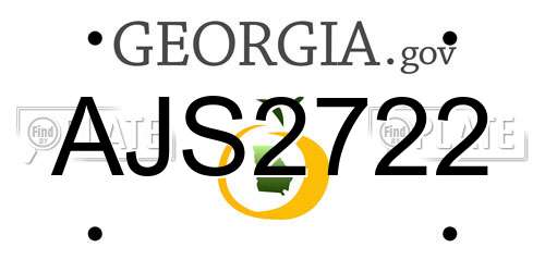 AJS2722 Georgia License Plate