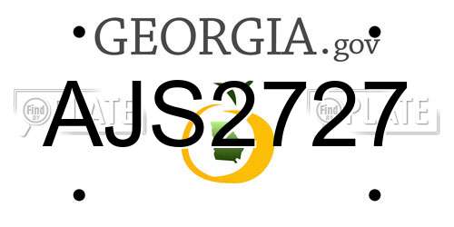 AJS2727 Georgia License Plate