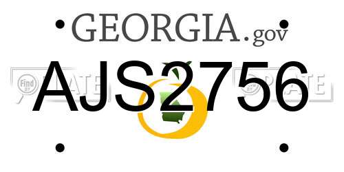 AJS2756 Georgia License Plate