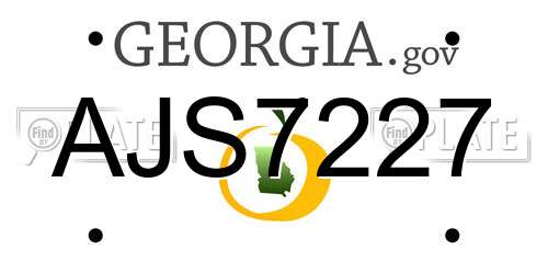 AJS7227 Georgia License Plate