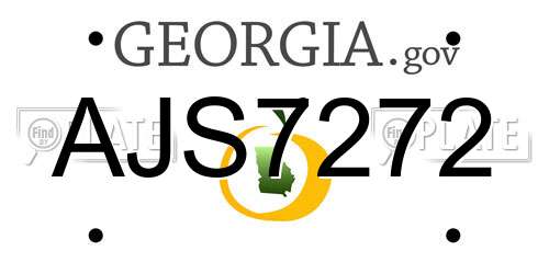 AJS7272 Georgia License Plate