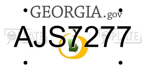 AJS7277 Georgia License Plate