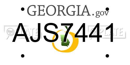 AJS7441 Georgia License Plate