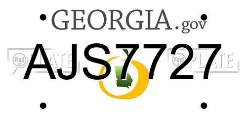 AJS7727 Georgia License Plate
