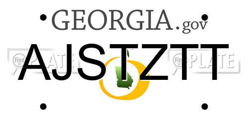 AJSTZTT Georgia License Plate