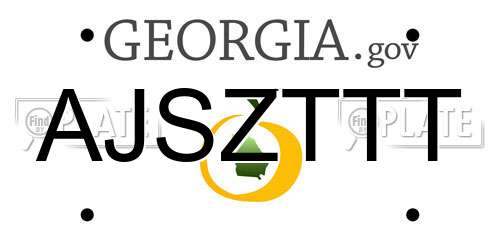 AJSZTTT Georgia License Plate