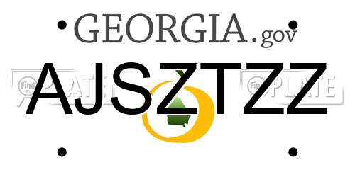 AJSZTZZ Georgia License Plate
