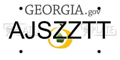 AJSZZTT Georgia License Plate