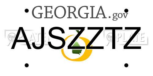 AJSZZTZ Georgia License Plate