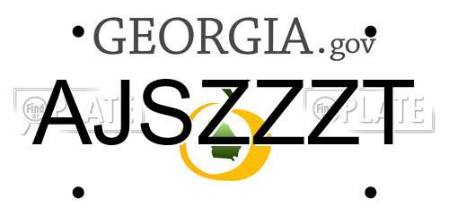 AJSZZZT Georgia License Plate
