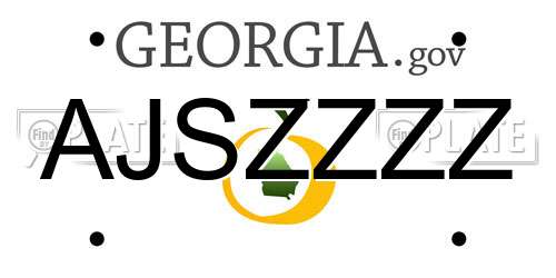 AJSZZZZ Georgia License Plate
