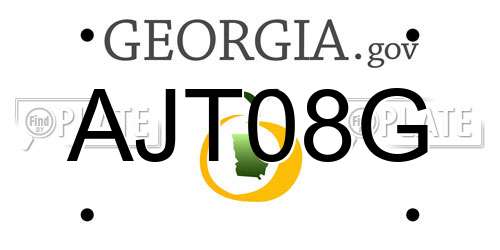 AJT08G Georgia License Plate