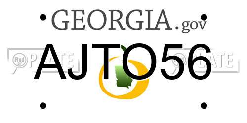 AJTO56 Georgia License Plate