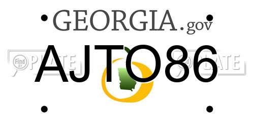 AJTO86 Georgia License Plate