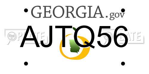 AJTQ56 Georgia License Plate