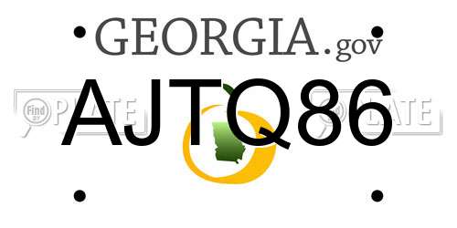 AJTQ86 Georgia License Plate