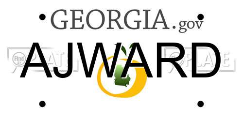 AJWARD Georgia License Plate