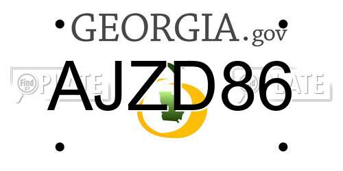 AJZD86 Georgia License Plate