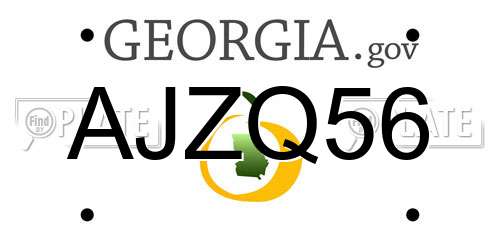 AJZQ56 Georgia License Plate
