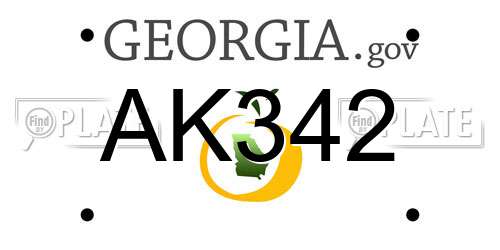 AK342 Georgia License Plate