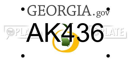 AK436 Georgia License Plate