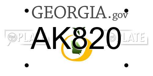 AK820 Georgia License Plate