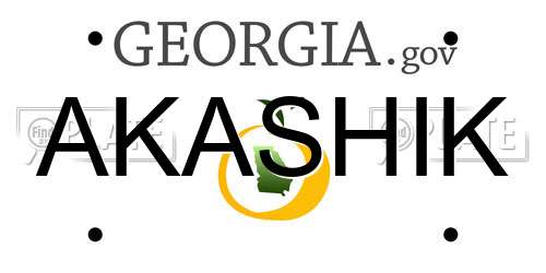 AKASHIK Georgia License Plate