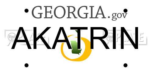 AKATRIN Georgia License Plate