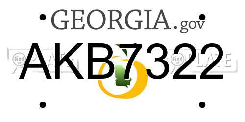 AKB7322 Georgia License Plate