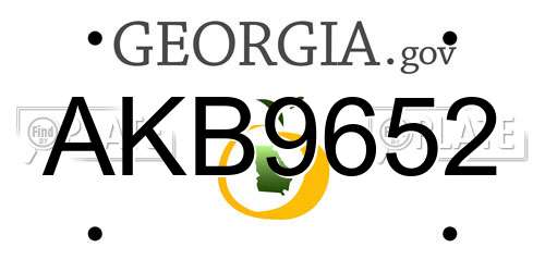 AKB9652 Georgia License Plate