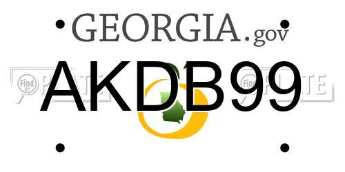 AKDB99 Georgia License Plate