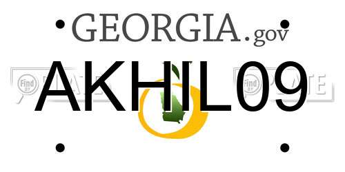 AKHIL09 Georgia License Plate
