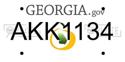 AKK1134 Georgia License Plate