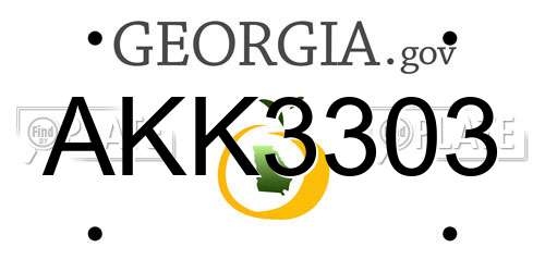 AKK3303 Georgia License Plate