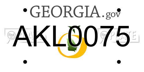 AKL0075 Georgia License Plate