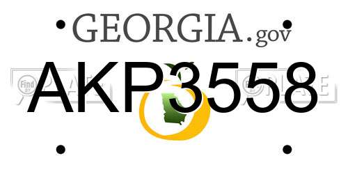 AKP3558 Georgia License Plate