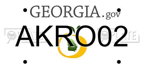 AKRO02 Georgia License Plate