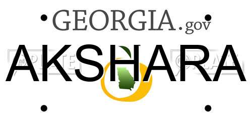 AKSHARA Georgia License Plate