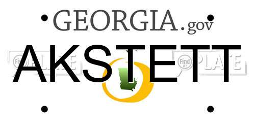 AKSTETT Georgia License Plate