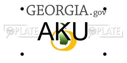 AKU Georgia License Plate